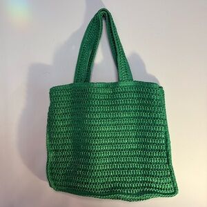 H&M Green Woven Tote